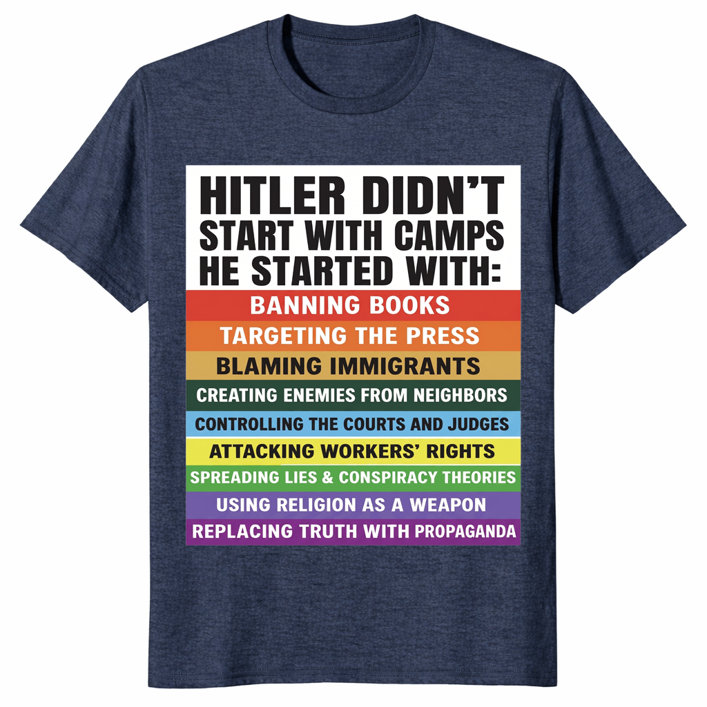 Anti fascism shirt heather navy