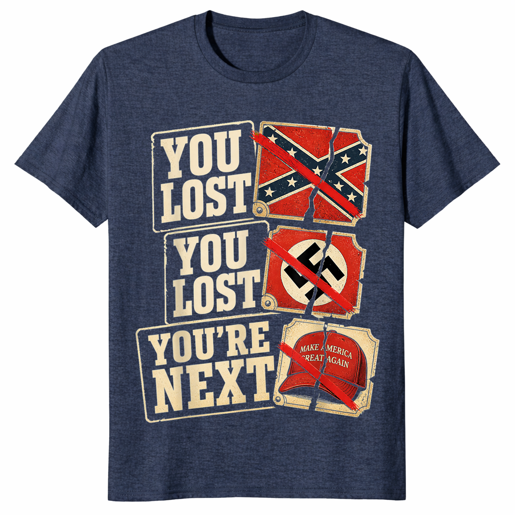 Anti-MAGA shirt heather navy