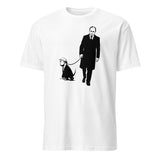 White Anti-Trump Shirt with Trump Putin’s Dog graphic by Cuccico