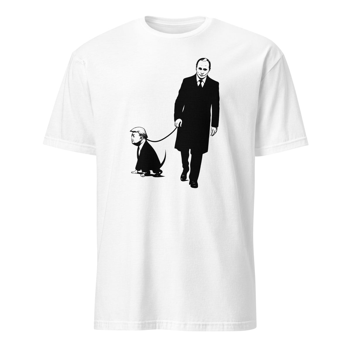 White Anti-Trump Shirt with Trump Putin’s Dog graphic by Cuccico