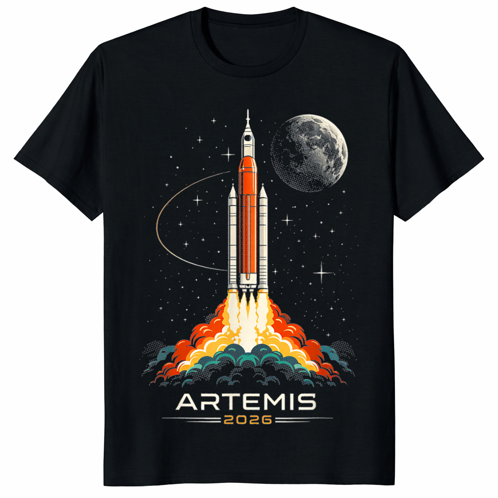 Artemis II T-Shirt – Space Rocket Launch Moon Mission 2026 | Cuccico
