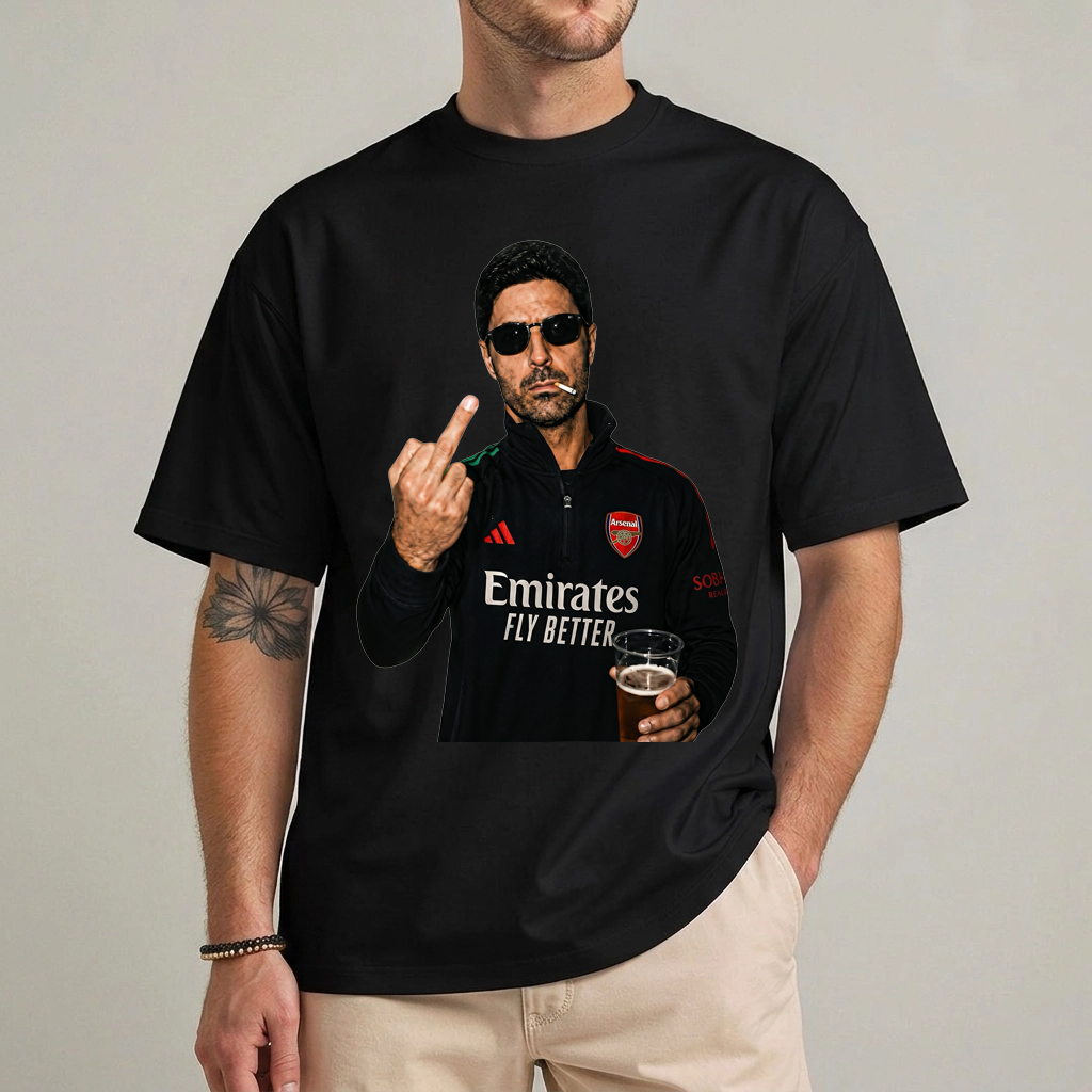 Arteta middle finger shirt black – Arsenal Gunners fan tee