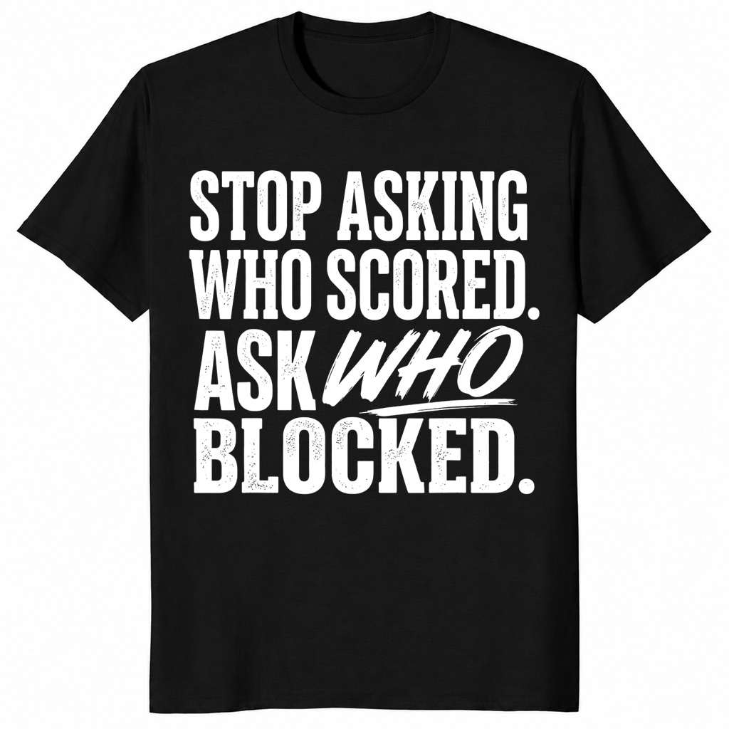 Ask who blocked shirt in black