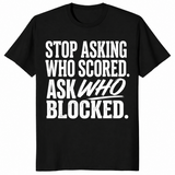 Ask who blocked shirt in black