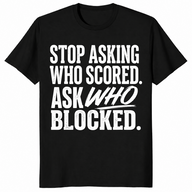 Ask who blocked shirt in black