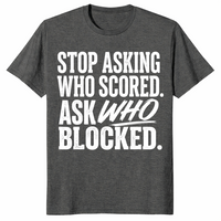 Ask who blocked shirt in dark heather