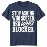 Ask who blocked shirt in heather navy