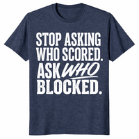 Ask who blocked shirt in heather navy