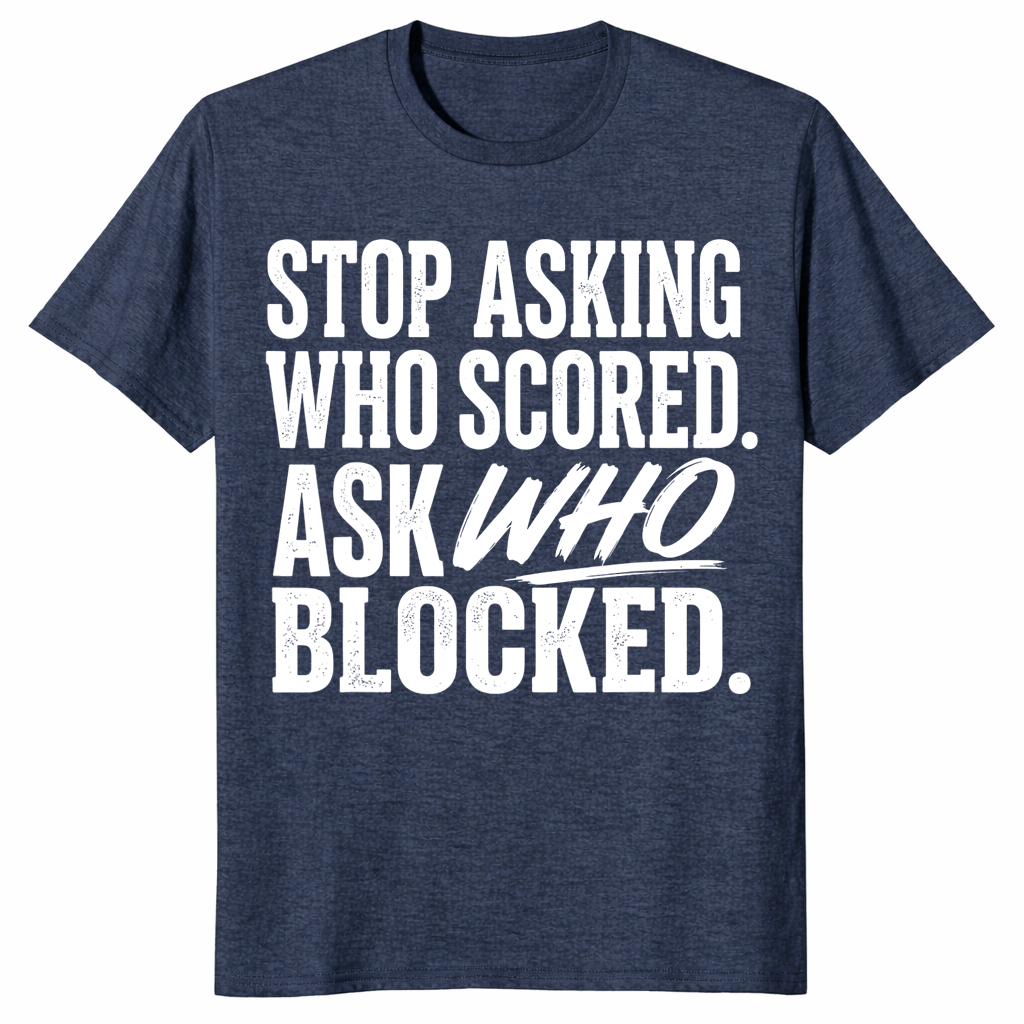 Ask who blocked shirt in heather navy