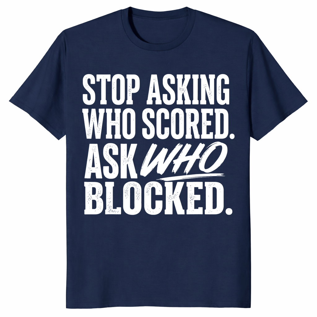 Ask who blocked shirt in navy