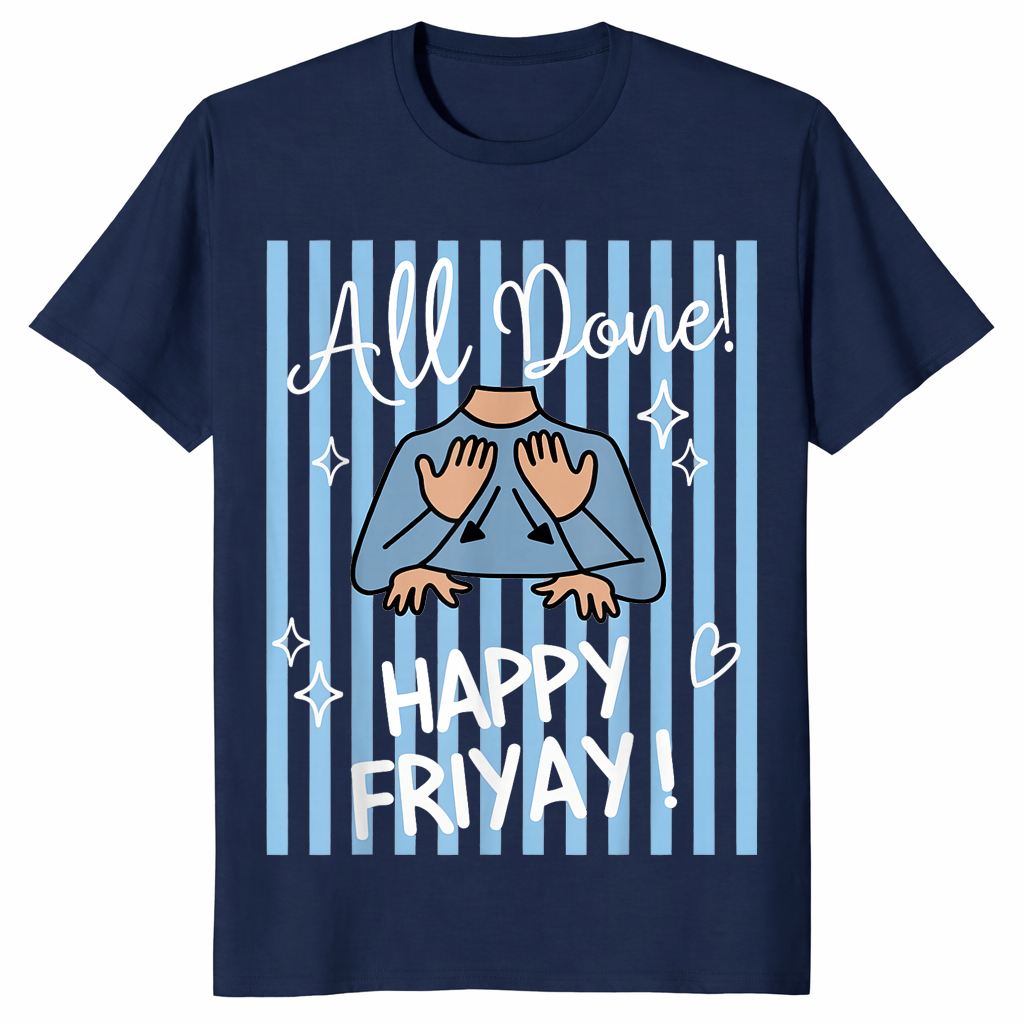 ASL teacher shirt navy