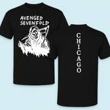 Avenged Sevenfold Chicago 2025 Skull Wings T-Shirt in Black by Cuccico