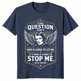 Black Ayn Rand philosophy shirt with vintage badge quote graphic

