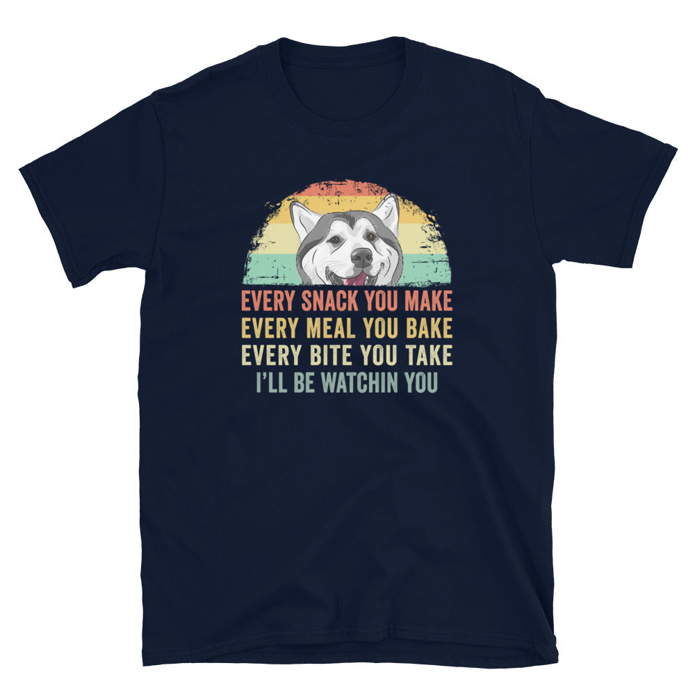 Funny Siberian Husky T-Shirt | Every Snack Every Meal - Cuccico Design