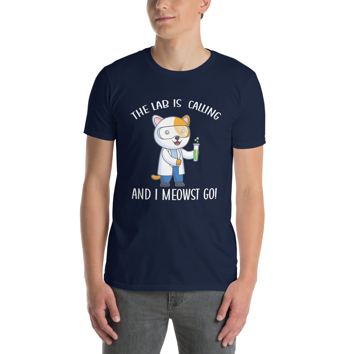 Funny Lab Cat T-Shirt - Chemistry & Science Shirt - Cuccico Design