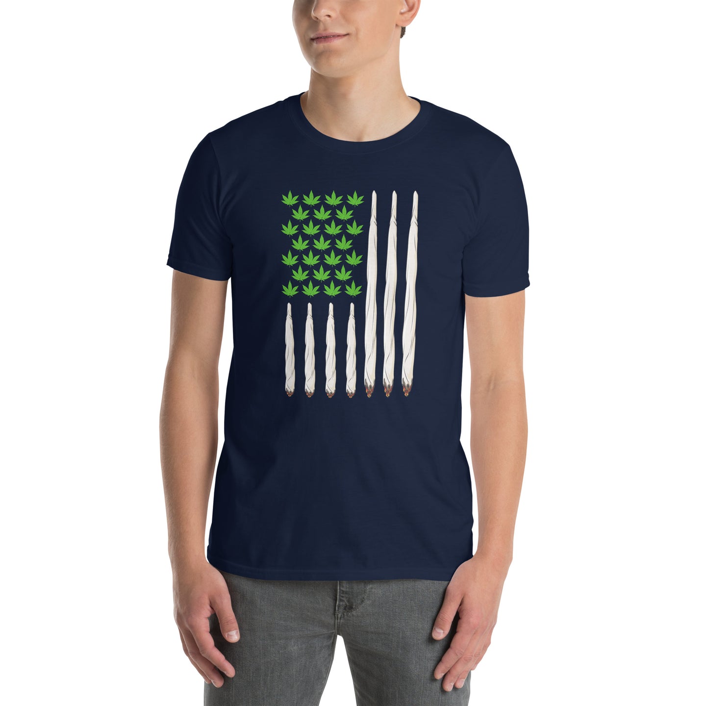 Funny USA Flag Weed T-Shirt | 4th of July Cannabis Shirt - Cuccico Design