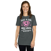 Cute Just a Girl Who Loves Soccer T-Shirt for Girls - Cuccico Design