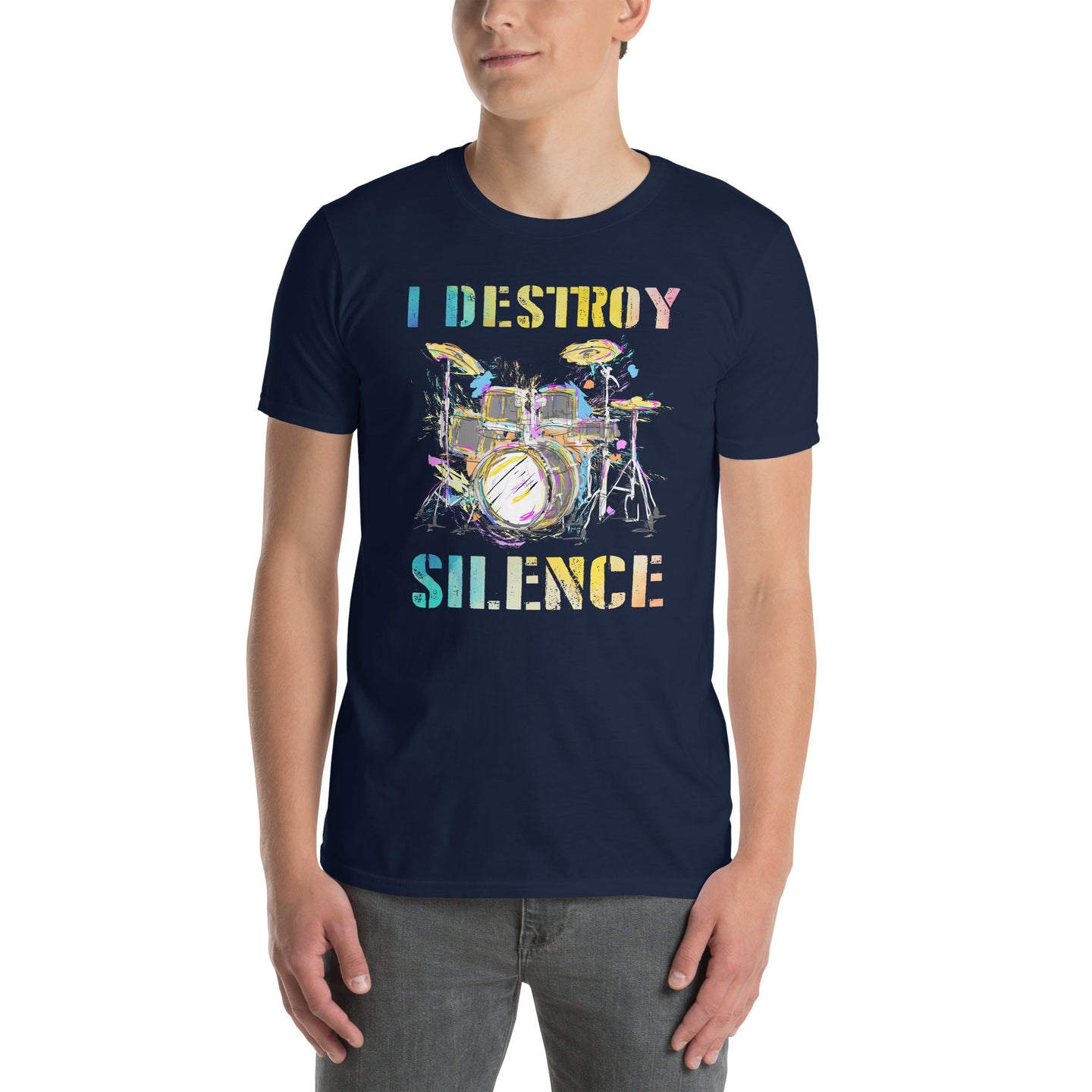 I Destroy Silence Drummer T-Shirt | Musician Gift - Cuccico Design