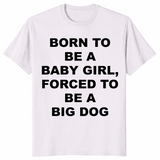 Baby girl big dog shirt ice grey