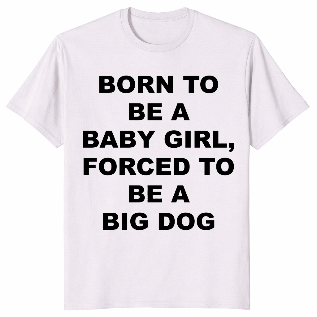 Baby girl big dog shirt ice grey