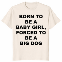 Baby girl big dog shirt natural