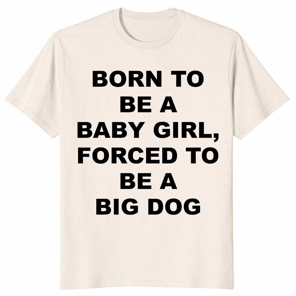 Baby girl big dog shirt natural