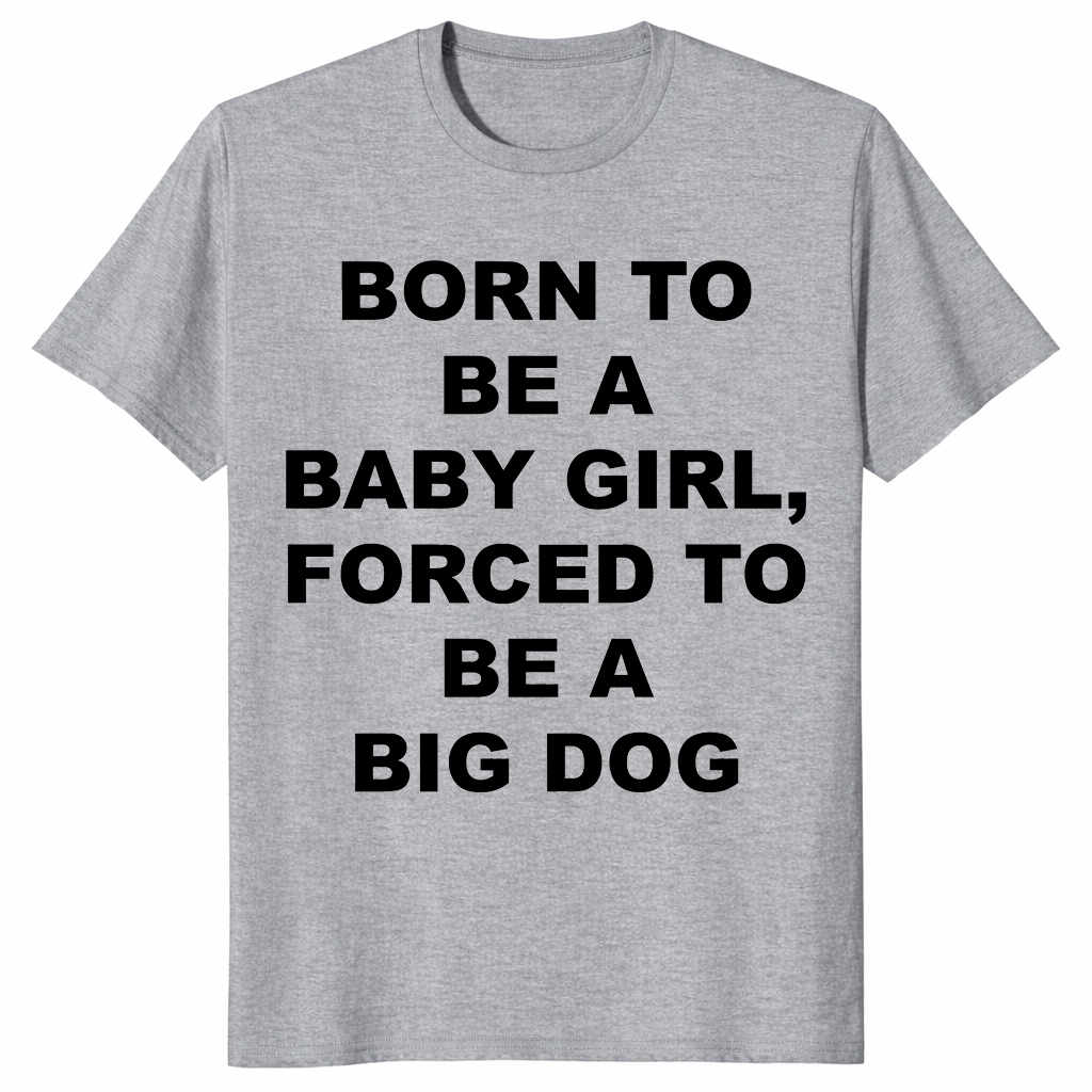 Baby girl big dog shirt sport grey