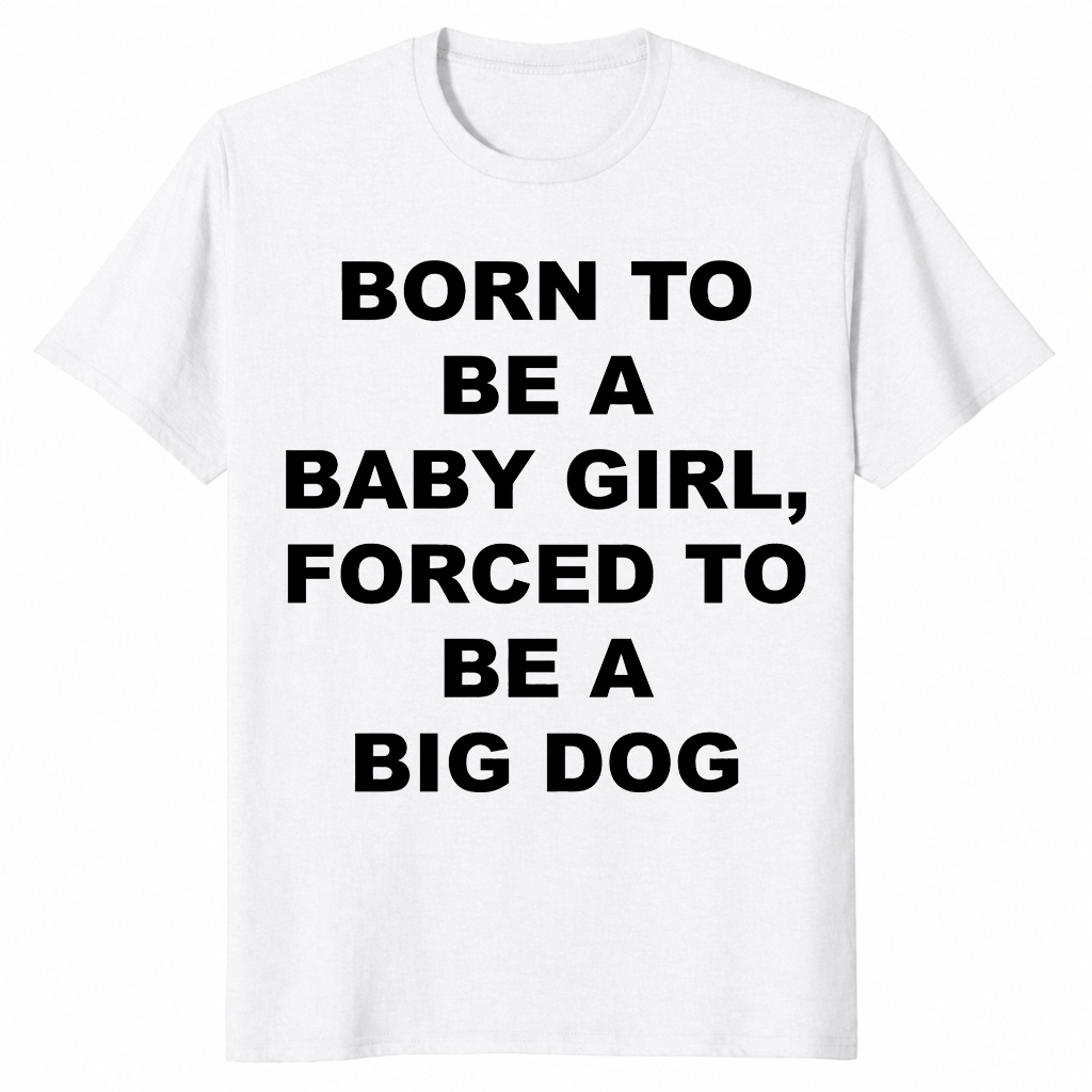 Baby girl big dog shirt white