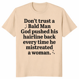 Bald Man Hairline Shirt | Sarcastic Karma Humor Tee | Cuccico