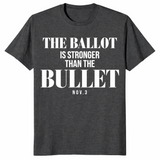 Ballot stronger than bullet in dark heather grey