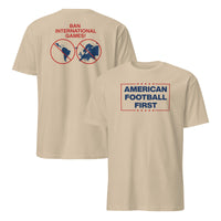 Ban International Games Shirt back graphic with football fan protest artwork