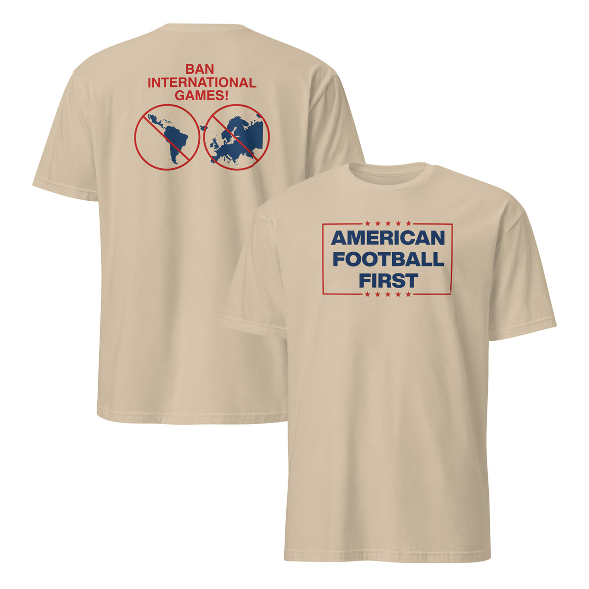 Ban International Games Shirt back graphic with football fan protest artwork
