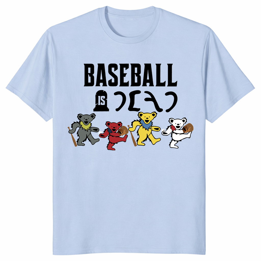 Baseball bear graphic t-shirt with vintage sports fan style