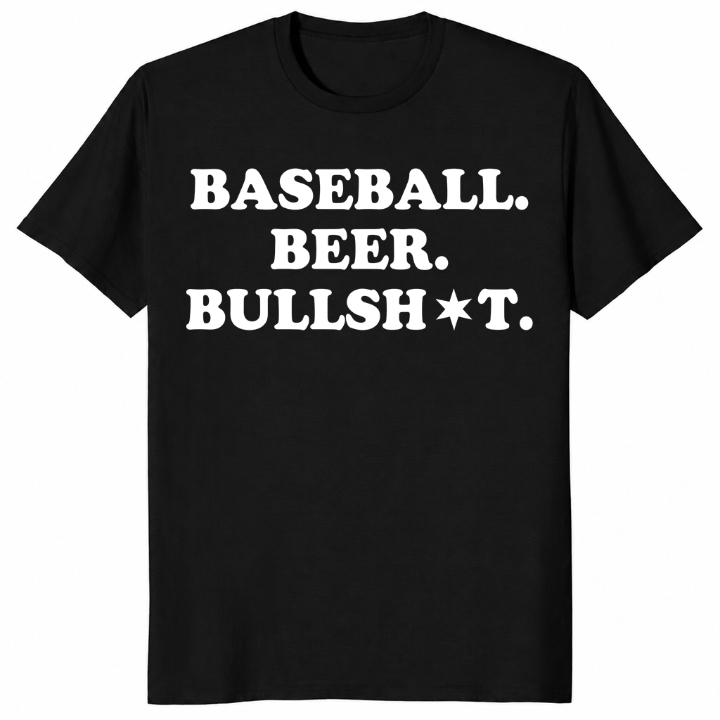 Baseball beer bullshit shirt in black