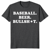 Baseball beer bullshit shirt in dark heather grey