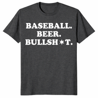 Baseball beer bullshit shirt in dark heather grey