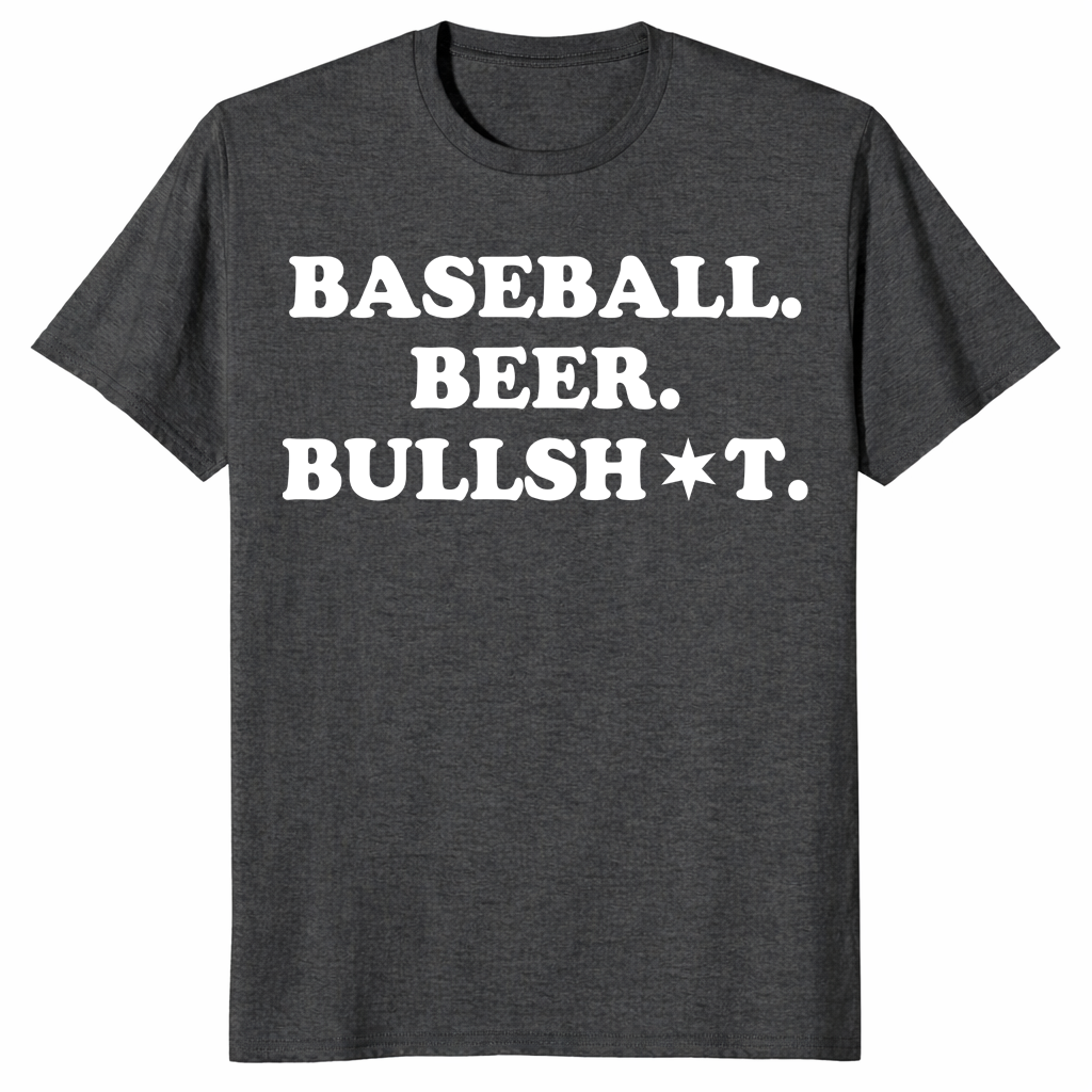 Baseball beer bullshit shirt in dark heather grey