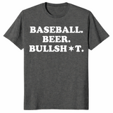 Baseball beer bullshit shirt in dark heather