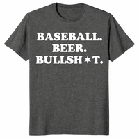 Baseball beer bullshit shirt in dark heather