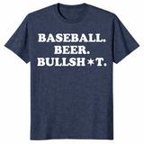 Baseball beer bullshit shirt in heather navy