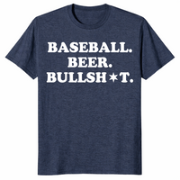 Baseball beer bullshit shirt in heather navy