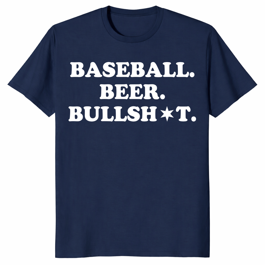 Baseball beer bullshit shirt in navy