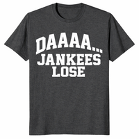 Baseball rivalry shirt in dark heather grey, funny rival fan trash talk tee