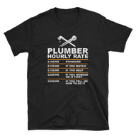 Funny Plumber T-Shirt - 'Hourly Rate' Humor Gift - Cuccico Design