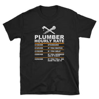 Funny Plumber T-Shirt - 'Hourly Rate' Humor Gift - Cuccico Design