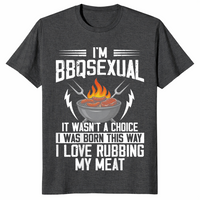 BBQsexual funny grilling shirt dark heather grey
