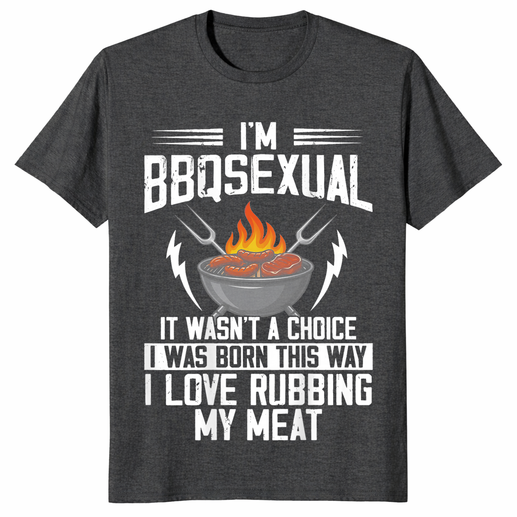 BBQsexual funny grilling shirt dark heather grey
