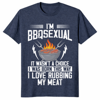 BBQsexual funny grilling shirt heather navy