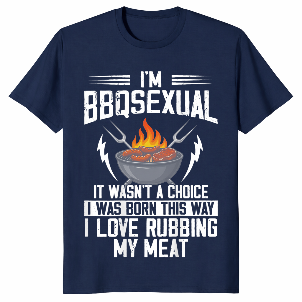 BBQsexual funny grilling shirt navy