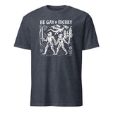 Be Gay & Merry Medieval Fantasy LGBTQ Tee in Heather Navy by Cuccico